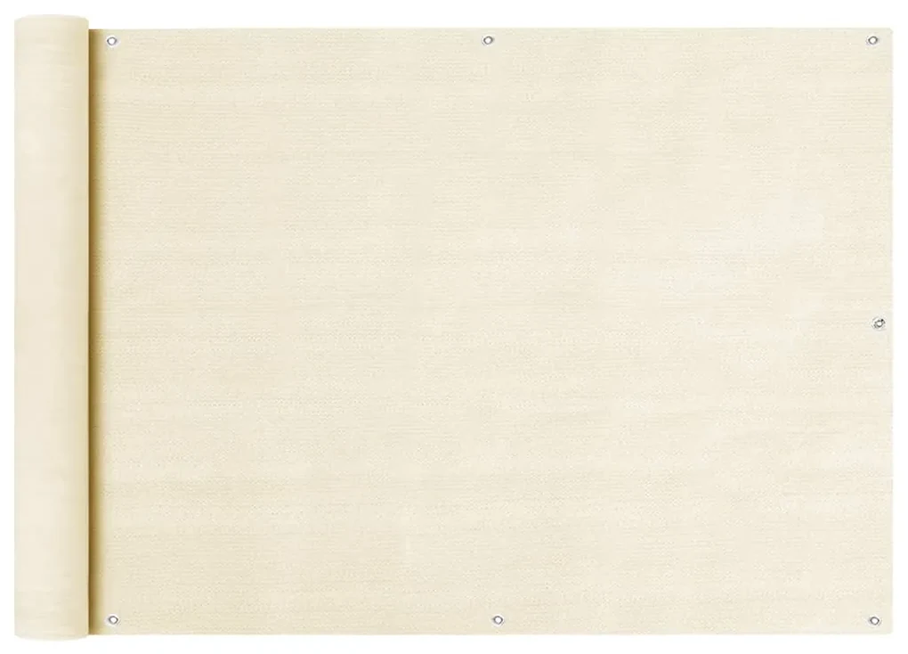 vidaXL Balkonscherm 75x300 cm HDPE crèmekleurig
