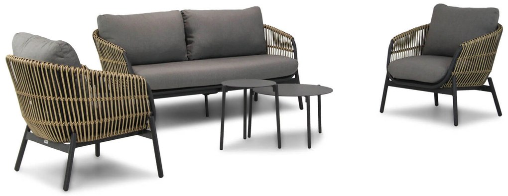 Stoel en Bank Loungeset 5 personen Wicker Taupe Coco Nathan/Pacific