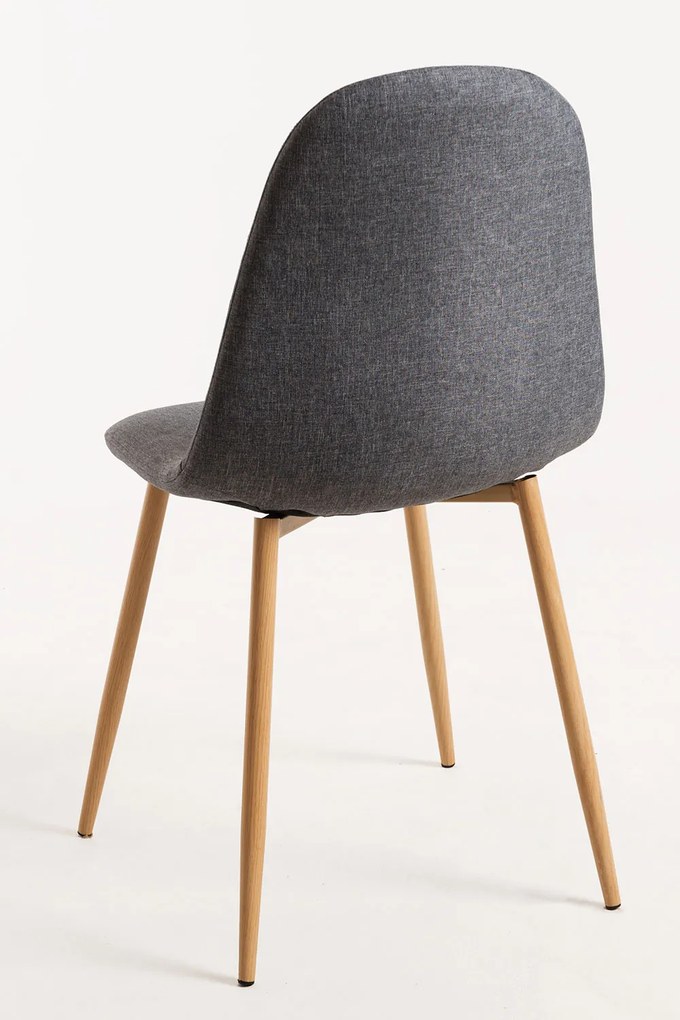 Set 4 Teok Stoffen Stoelen