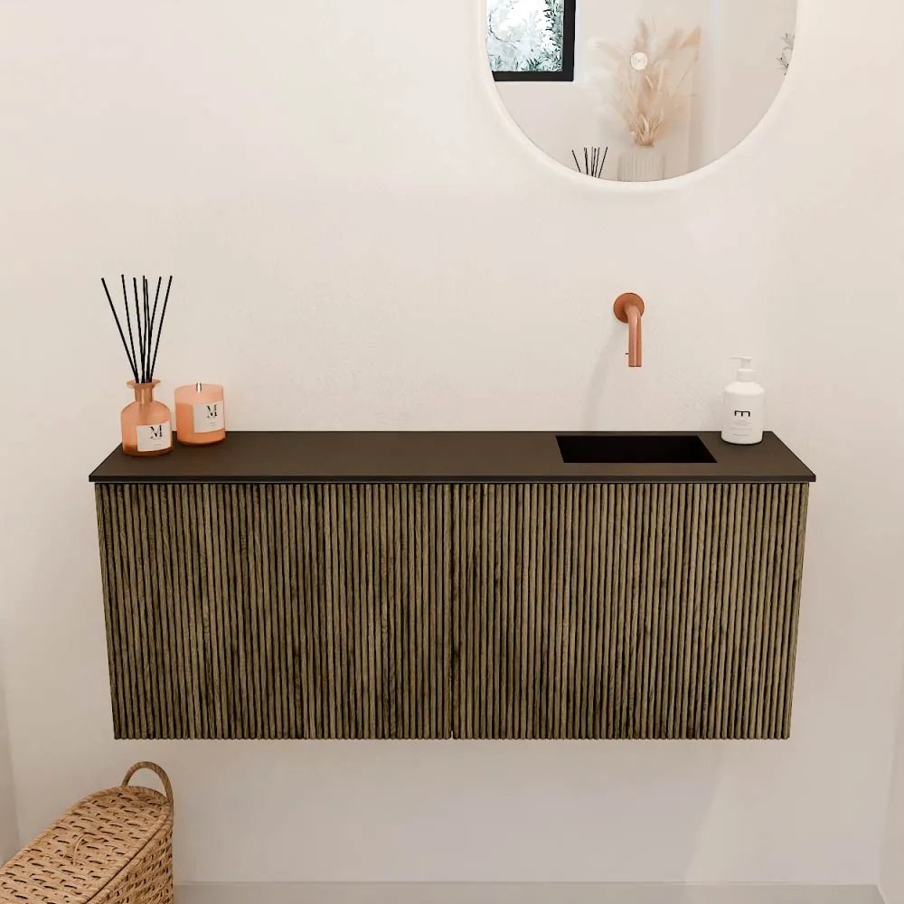 Mondiaz Joya 100cm toiletmeubel dusk met wastafel faye rechts zonder kraangat urban