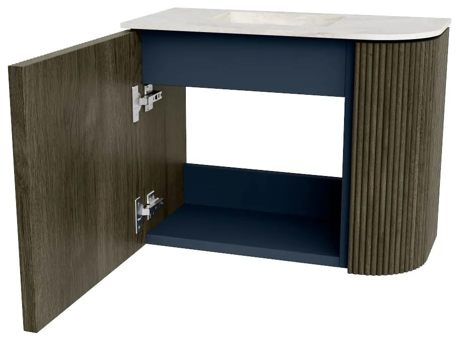 Mondiaz Joya DLux 50cm toiletmeubel ronding rechts shadow met wastafel faye links 1 kraangat ostra