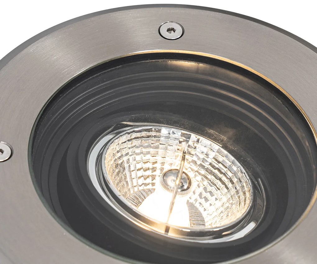 Moderne buiten grondspot staal AR70 verstelbaar IP65 - Delux Modern GU10 IP65 Buitenverlichting