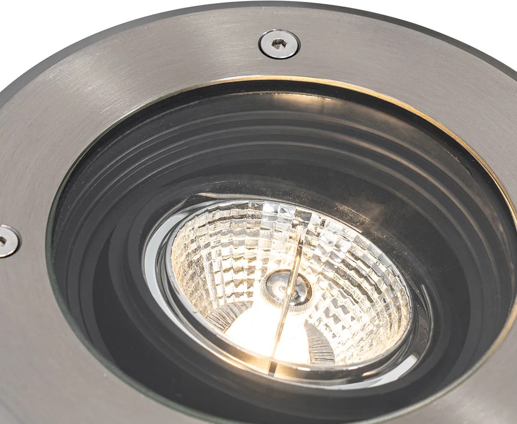 Moderne buiten grondspot staal AR70 verstelbaar IP65 - Delux