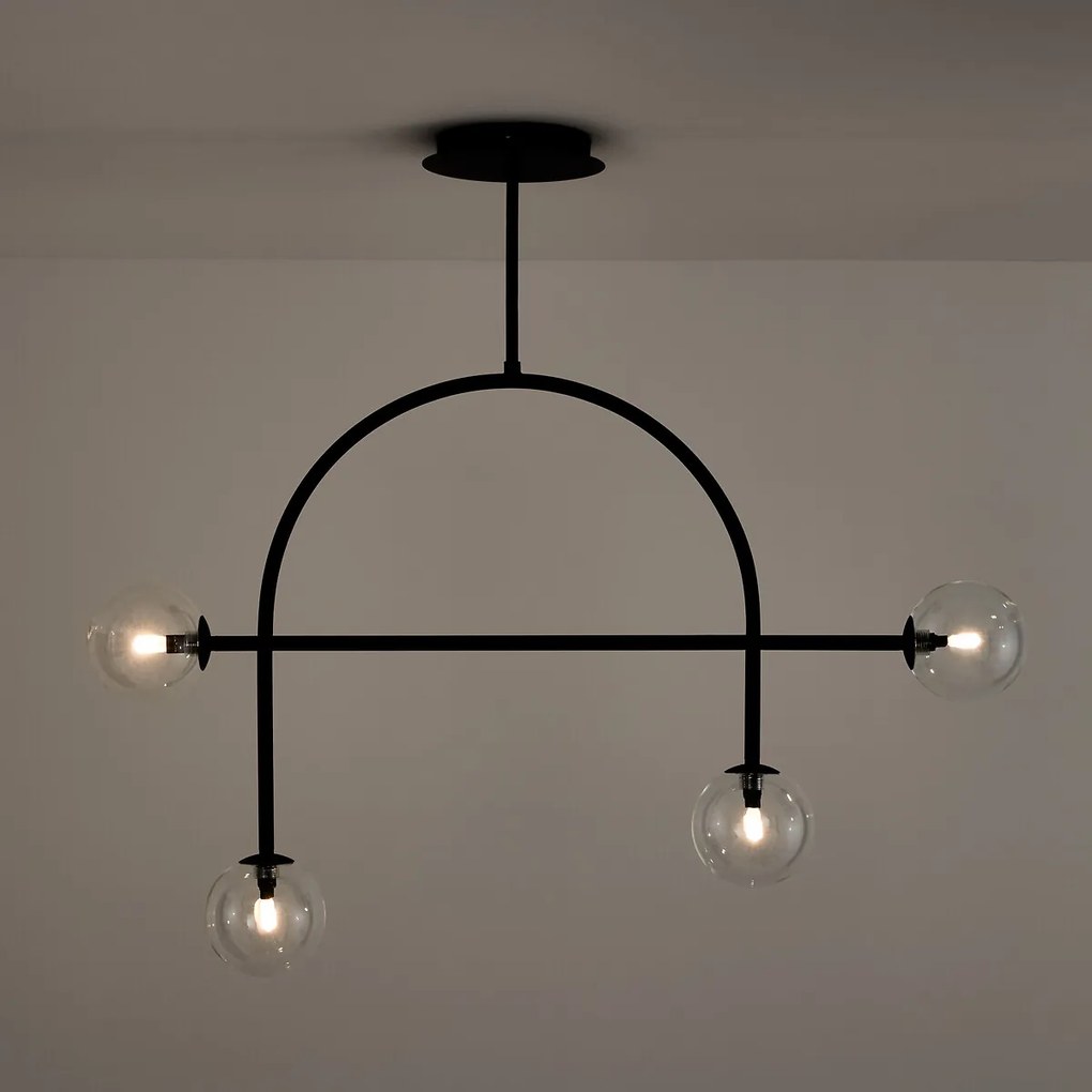 Hanglamp in metaal en glas, Macha