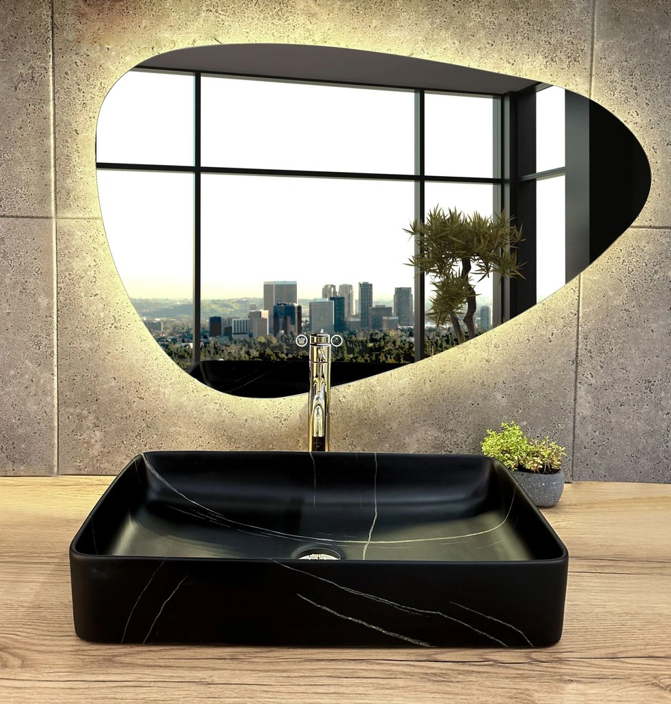 Opzetwastafel Denis Black Stone Mat