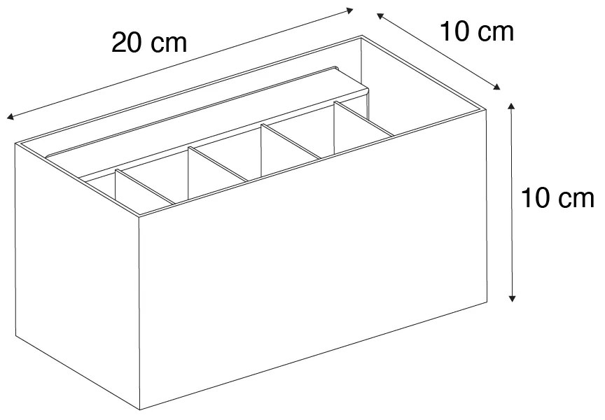 Moderne wandlamp zwart rechthoekig 2-lichts - Edwin