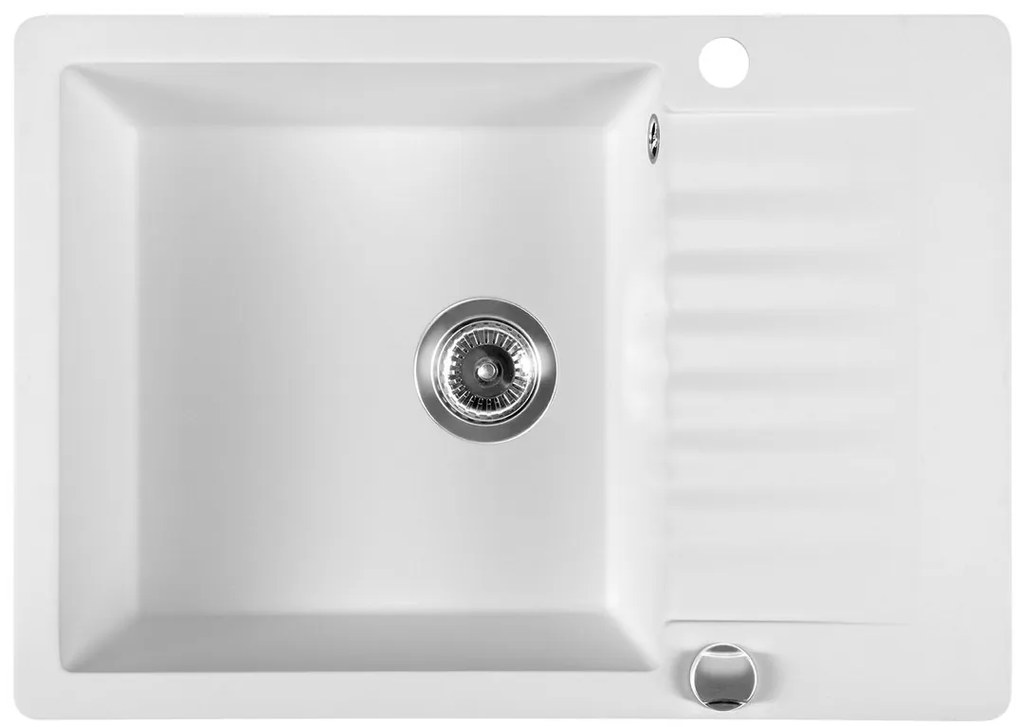 Sapho spoelbak 71x50cm met kraangat wit graniet