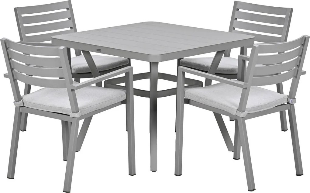 Garden Impressions Amarillo tuinset 5-delig - Mina tuintafel 90x90 taupe