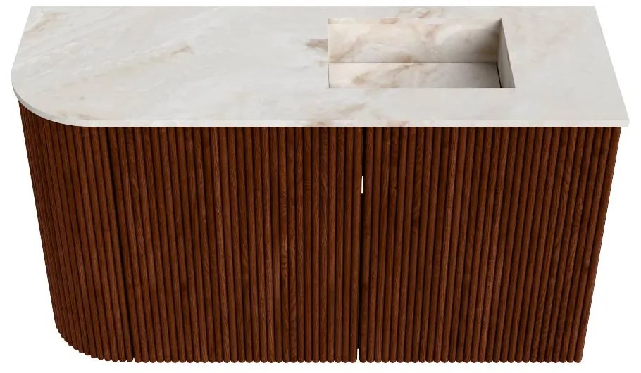 Mondiaz Joya DLux 70cm toiletmeubel ronding links ruby met wastafel faye rechts 1 kraangat frappe