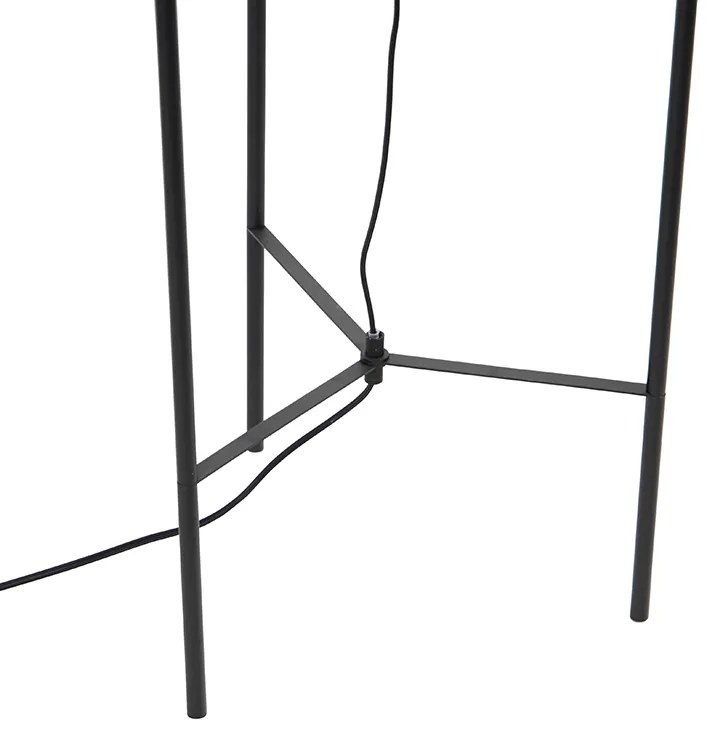 Smart vloerlamp zwart incl. WiFi A60 smoke glas - Bliss