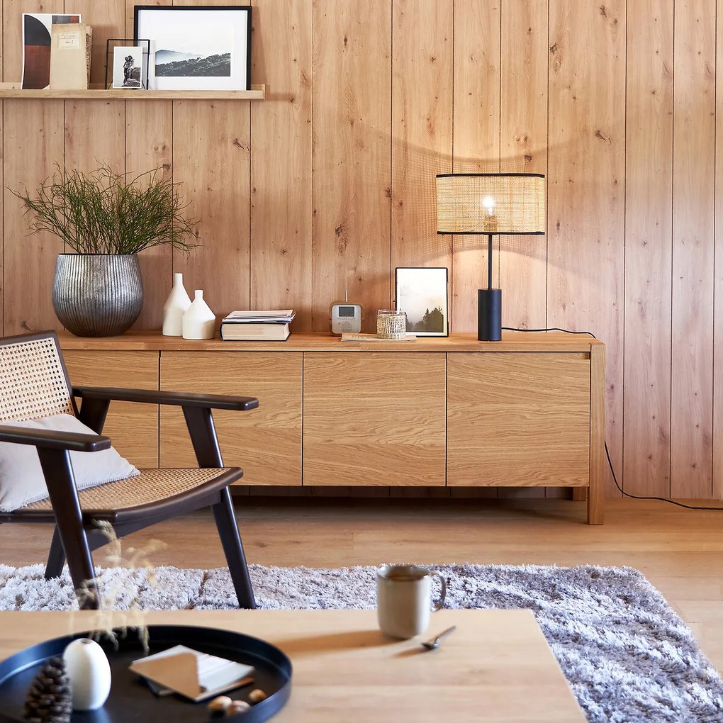 Fauteuil in beukenhout en vlechtwerk, Lons