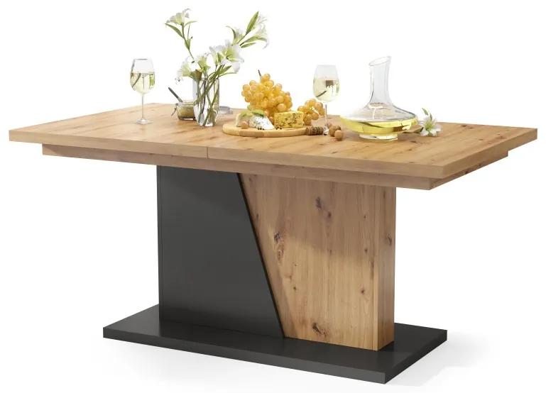 NOBLE NOIR Artisan Oak/Antracite (Donkergrijs) – uitschuifbare tafel tot 218 cm, voor 8, 10