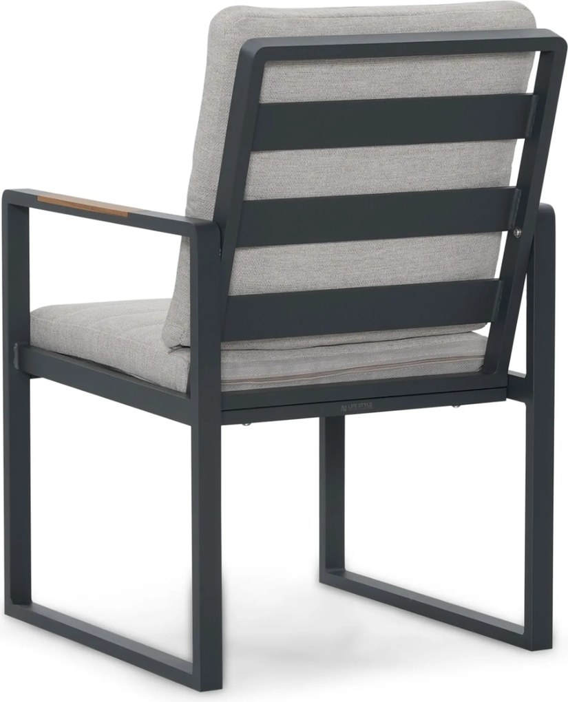Tuinset 6 personen 210 cm Aluminium Grijs Lifestyle Garden Furniture Alessio/Creta