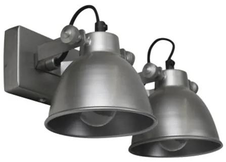 Wandlamp Industrieel 28 X 14cm | Dustrial Collection | Metaal | Grijs   | Cavetown