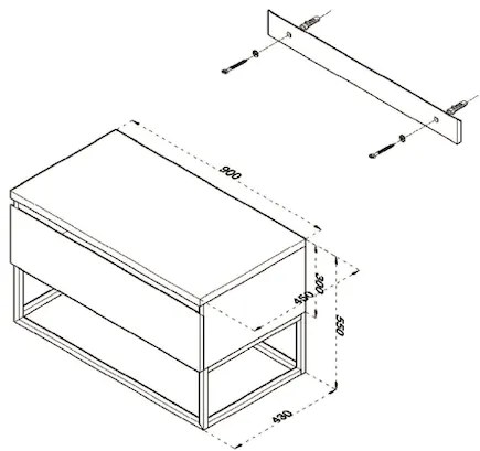 B-Stone Talent badkamermeubel 90cm zonder kraangat eiken