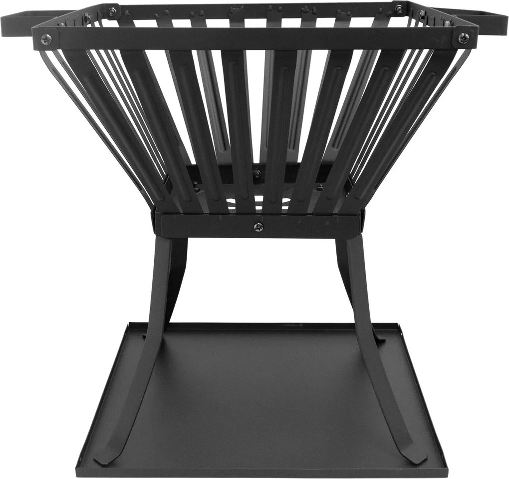 HEAT vuurkorf Skal vierkant met asvangbak – H45 cm – zwart