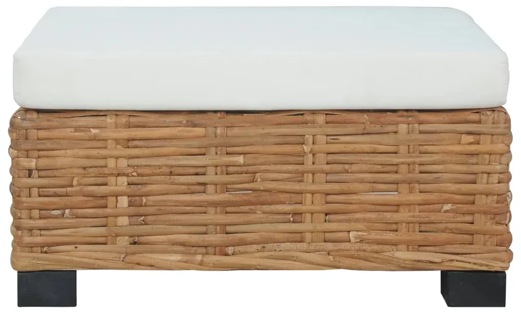vidaXL Voetensteun met kussen natuurlijk rattan