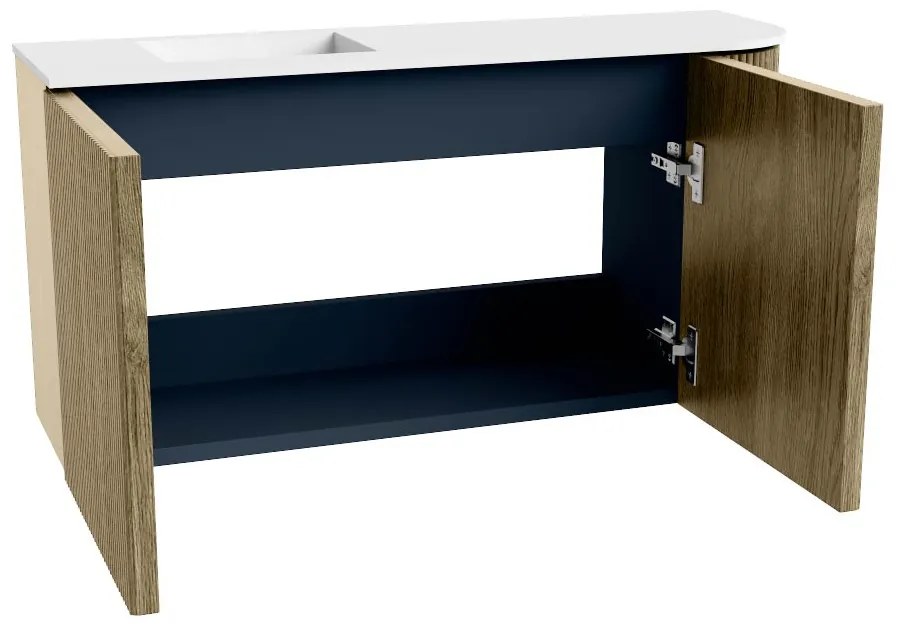 Mondiaz Joya 80cm toiletmeubel ronding rechts dusk met wastafel faye links zonder kraangat talc