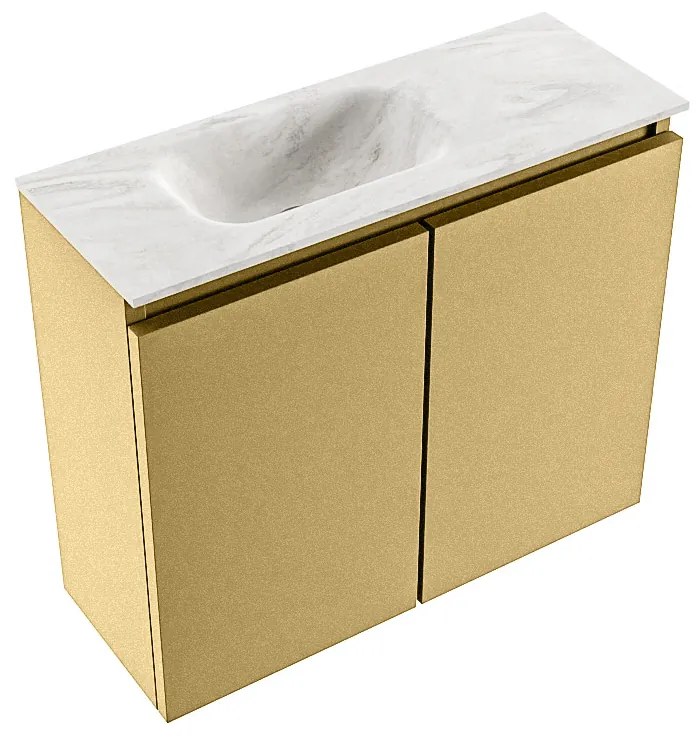 Mondiaz Ture DLux toiletmeubel 60cm oro met wastafel ostra links met kraangat