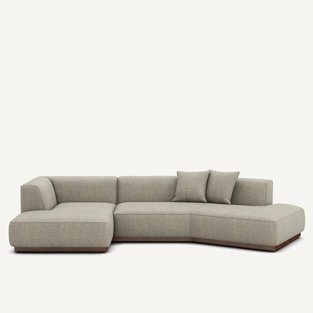 Bank met open linkerhoek in tweed, JACOPO