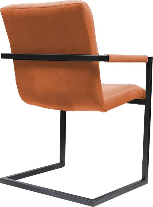 Eetkamerstoel - Lara met leuning - stof Element koper 09