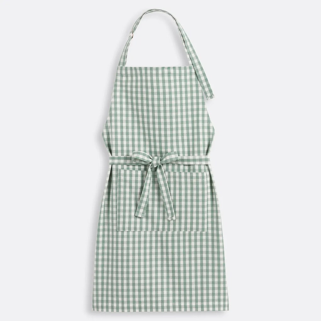 Schort, 30% gerecycled katoen, geweven-geverfde ruiten, SOIZIC