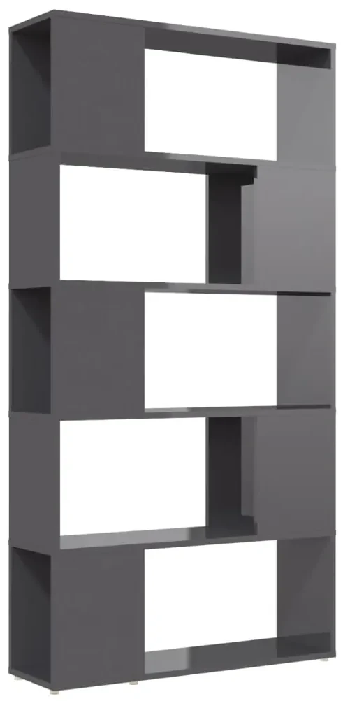 vidaXL Boekenkast/kamerscherm 80x24x155 cm spaanplaat hoogglans grijs