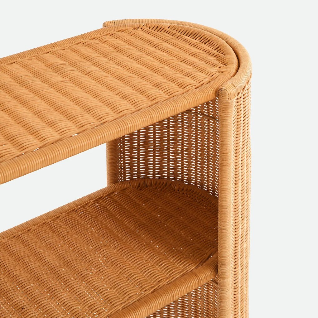 Wandtafel van gevlochten rotan, met twee bladen, JOEMA