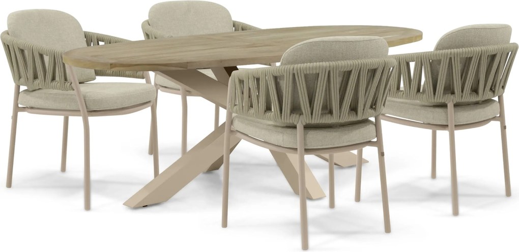 Tuinset 4 personen  Rope Zand/Beige 4 Seasons Outdoor Calma/Brookline