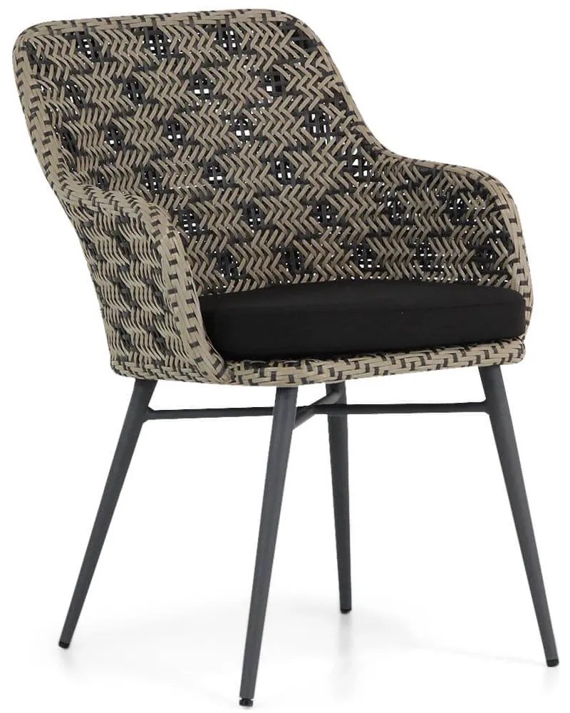 Tuinset 6 personen 240 cm Wicker Zwart Lifestyle Garden Furniture Crossway/Cardiff