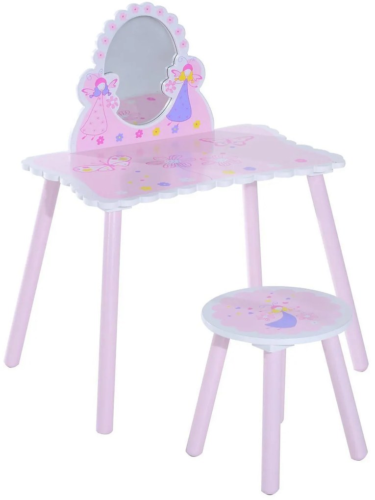 HOMdotCOM Kinderkaptafel Princess make up tafel roze vanaf 3 jr