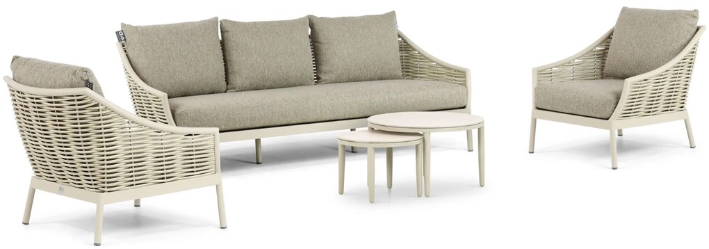 Stoel en Bank Loungeset 5 personen Aluminium/Wicker Taupe Apple Bee Milou/Ibiza