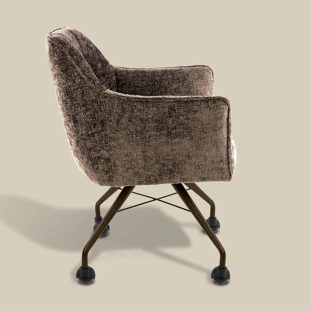 Raster Armstoel Met Wieltjes Taupe