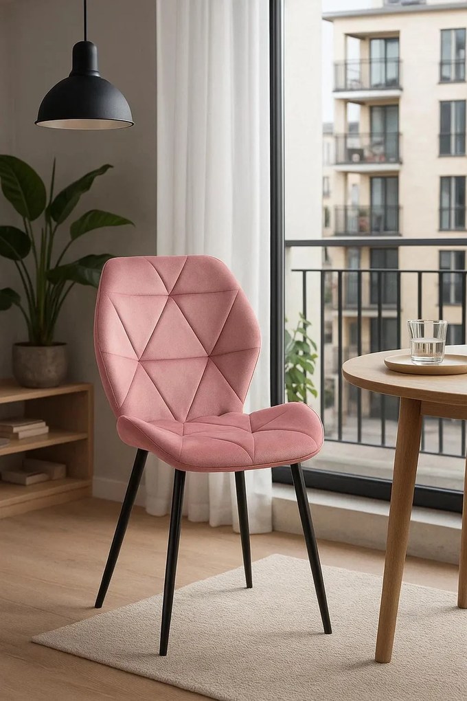 Sesel Fluwelen Stoel met Zwarte Poten