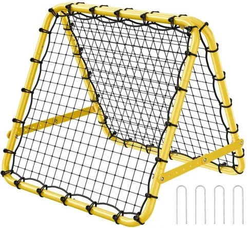 VEVOR Soccer Rebound Net 40 x 35 x 37 inch, draagbaar voetbaldoelnet met volledig verstelbare hoeken, hulpmiddelen en uitrusting voor alle leeftijden Kick-Back Rebounder