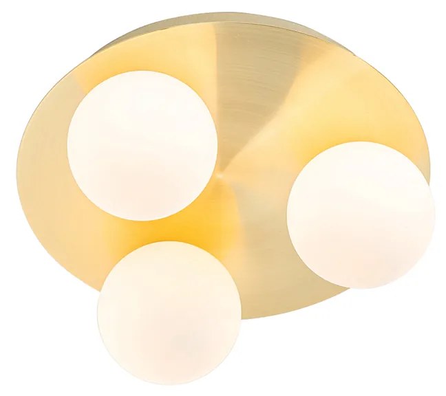 Moderne badkamer plafondlamp messing 3-lichts - Cederic