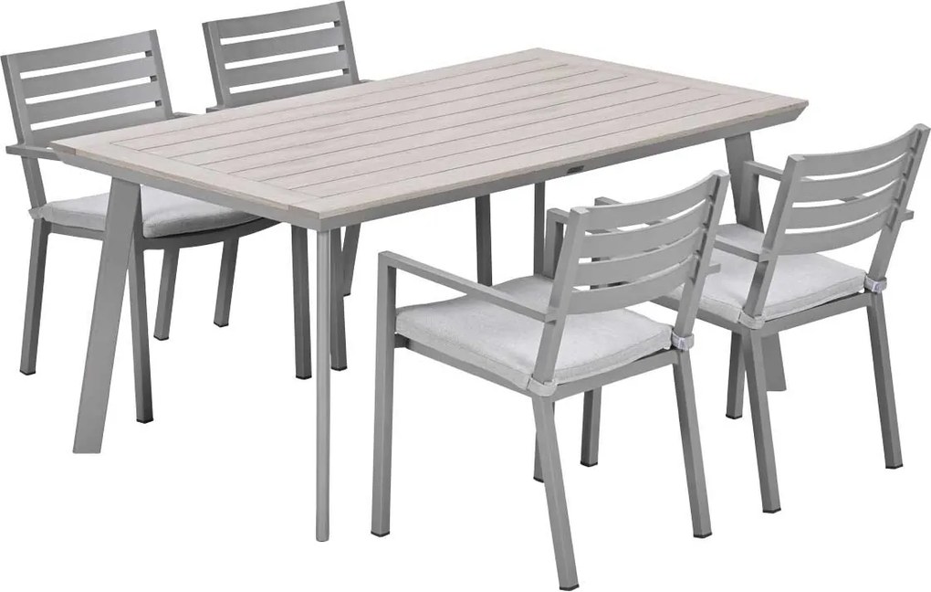 Garden Impressions Amarillo tuinset 5-delig - Penedo tuintafel 160x90 taupe