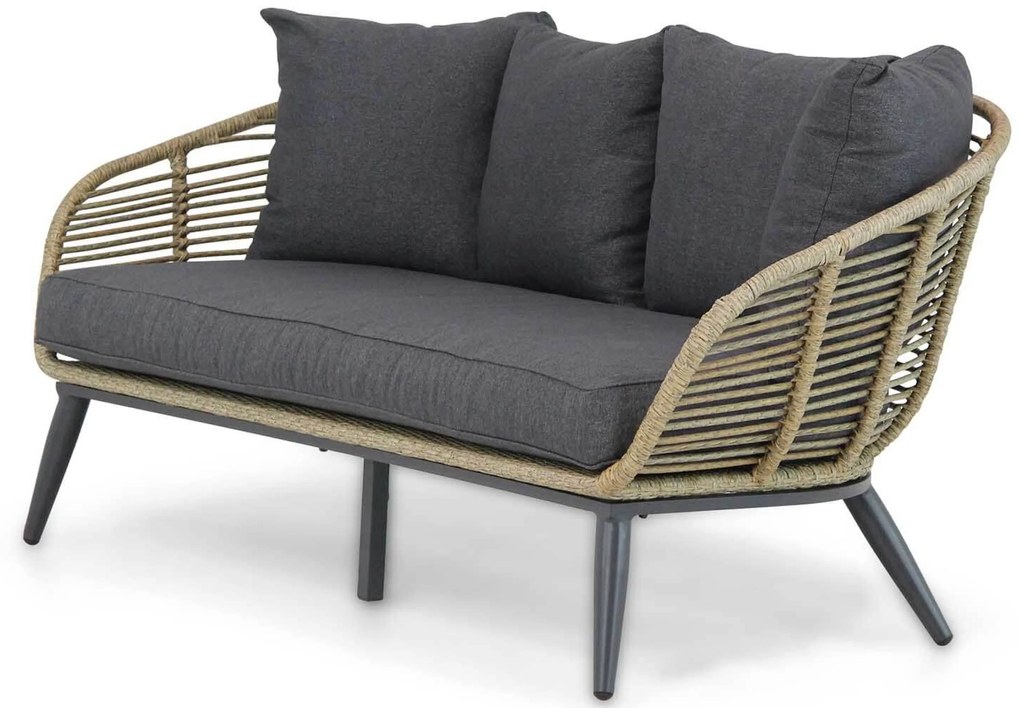Stoel en Bank Loungeset 5 personen Wicker Taupe Coco Coco Leonardo