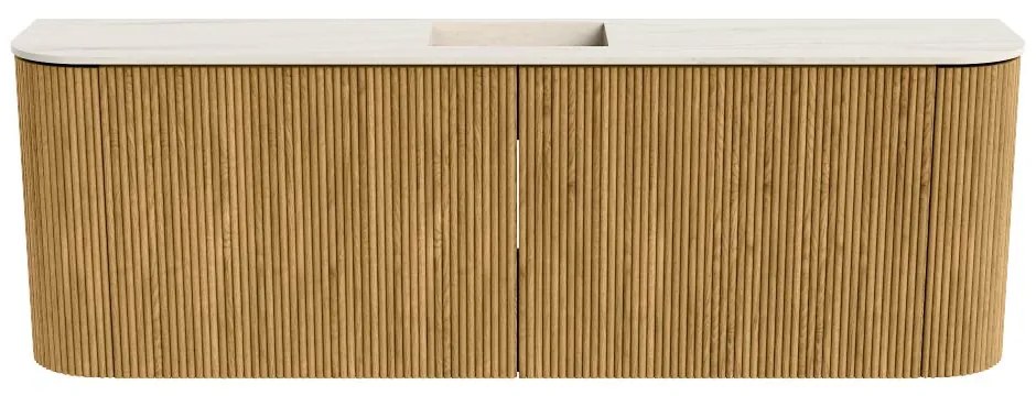 Mondiaz Joya DLux 125cm toiletmeubel ronding links/rechts oak met wastafel faye midden 1 kraangat meli