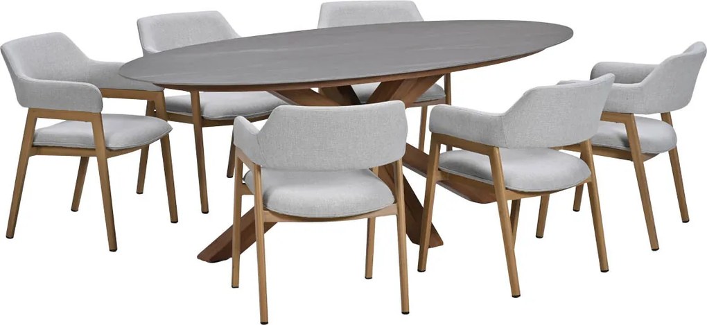 Garden Impressions Alexia tuinset 7-delig - Scot tuintafel 230x115 cm