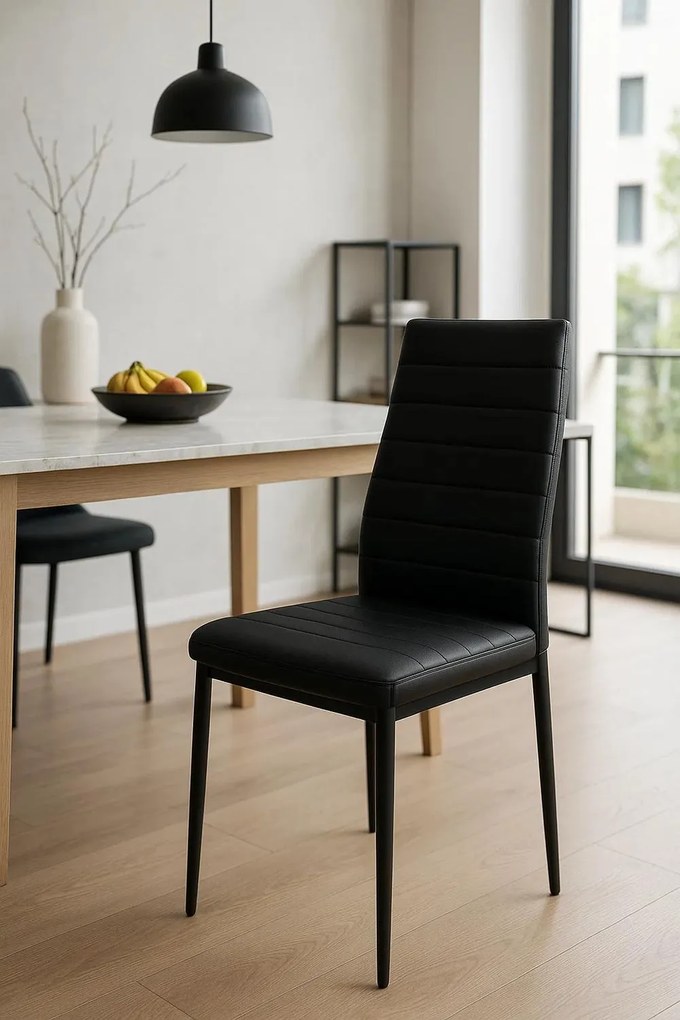 Set 4 Lauter Kunstlederen Stoelen