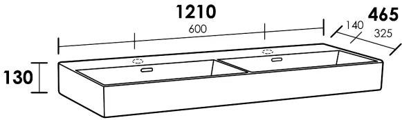 Sanituba Nature badmeubel 120cm sahara  met wastafel Legend glans wit dubbele wasbak 2 kraangaten