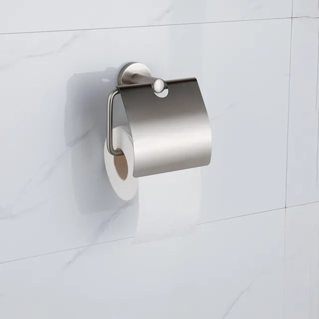 Fortifura Calvi - toiletrolhouder - met klep - Geborsteld RVS PVD (RVS) SW1183145