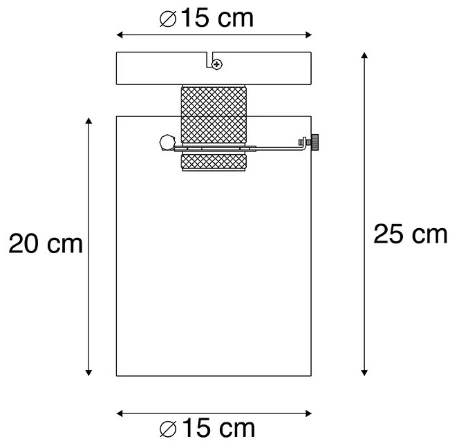 Design plafondlamp zwart met smoke glas - Dome