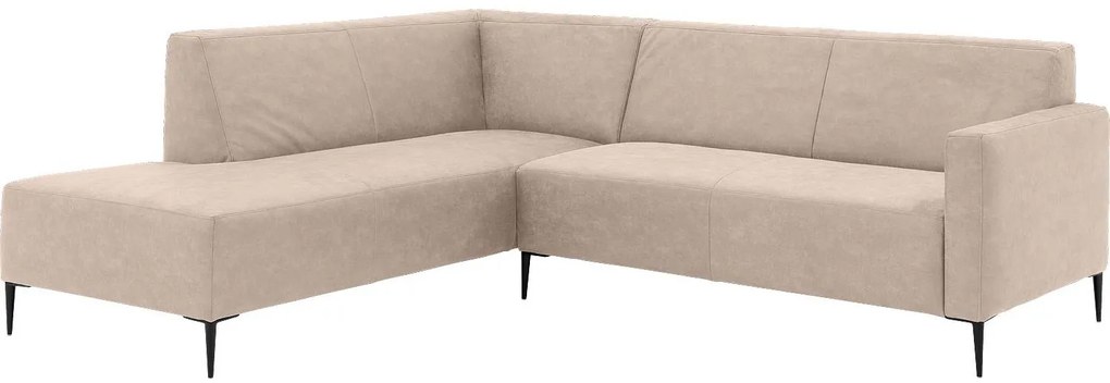 Goossens Key West beige, micro leer, 2,5-zits, modern design met ligelement links