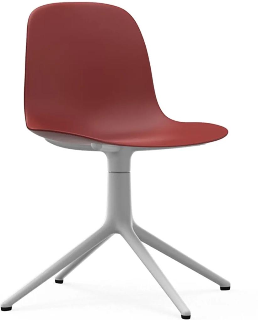 Normann Copenhagen Form Chair Swivel stoel met wit onderstel rood