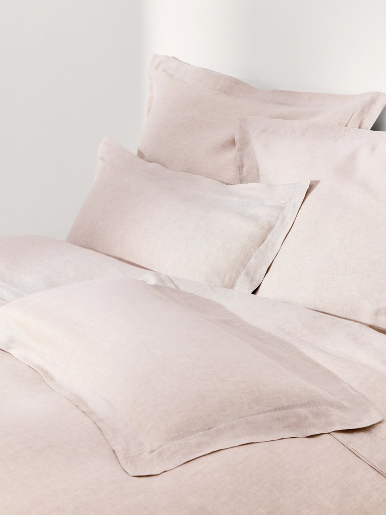 Linnen dekbedovertrek Linna met bies