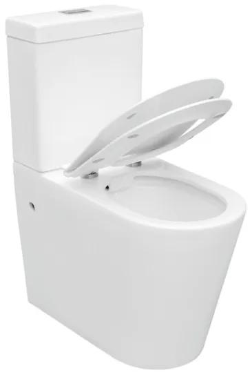 Nemo Go XComfort PACK staand toilet verhoogd zonder spoelrand porselein aansluiting PK of AO met dunne zitting softclose takeoff wit AB 1273H
