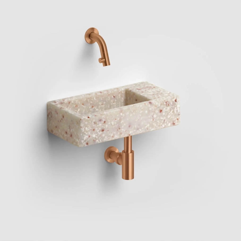 Clou Kaldur inbouw fonteinkraan 7.5cm brons geborsteld PVD