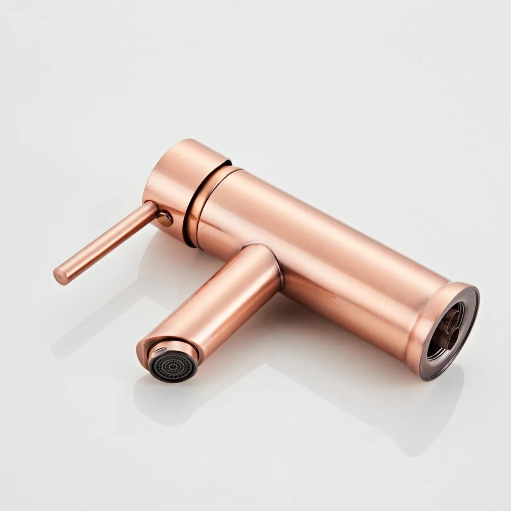 Saniclear Copper wastafelkraan met eenhendel bediening geborsteld koper